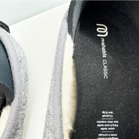 Mahabis Womens Classic Wool Slippers Gray Black Comfort Shoes 39 US 8 - Picture 4 of 7
